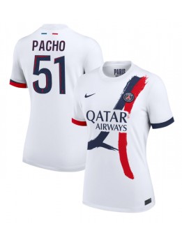 Billige Paris Saint-Germain Willian Pacho #51 Bortedrakt Dame 2024-25 Kortermet